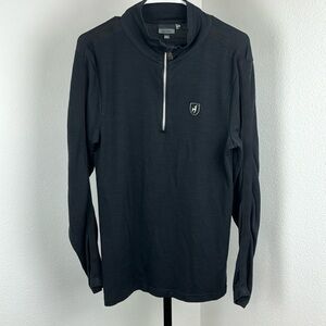 Flawed Toni Sailer Ski Brand Black Half Zip Long Sleeve, Sz 48